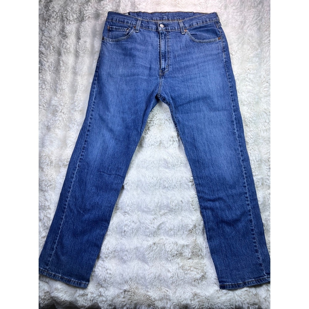 Levis 505 Regular Fit Straight Leg Blue Denim Jeans Mens 38x30 Medium Wash A33